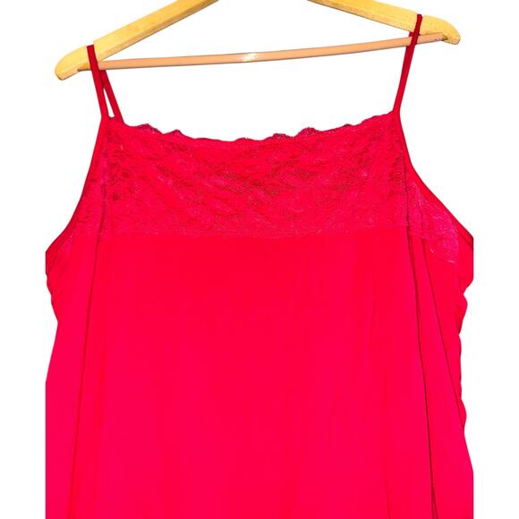 Gnw Lace Tank Layering Top Women's 1X Y2K Red Cami Camisole Stretch Fairy Grunge - Picture 2 of 6